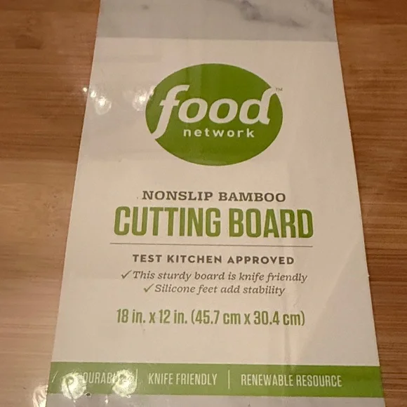 Food Network Natural Bamboo Cutting Board NEW - Picture 2 of 9